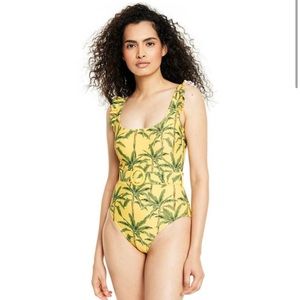 Agua Bendita x Target Women's Palm Print Medium Coverage One Piece Swimsuit Sz L